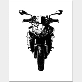 Z H2 Bike Front View Sketch Art Posters and Art